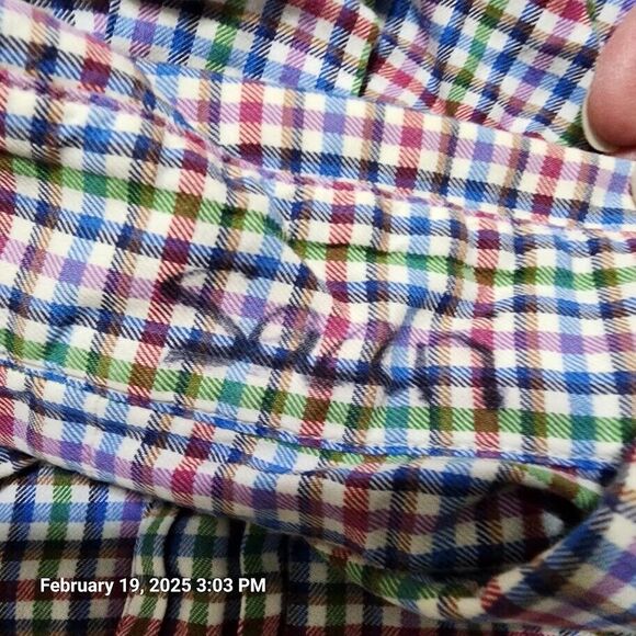 Ralph Lauren Polo Shirt Mens Sz L Multicolor Gingham Check Button Down Blue Pony - Picture 8 of 9